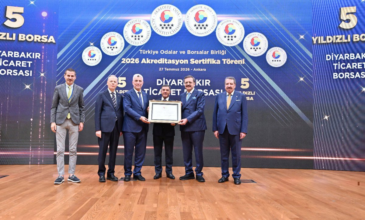 Diyarbakır Ticaret Borsası'na 5 Yıldızlı Akreditasyon Sertifikası